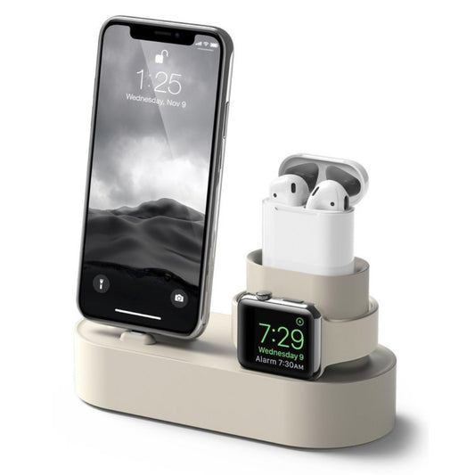3-in-1 Charging Stand for iPhone, AirPods & Apple Watch - Beige
