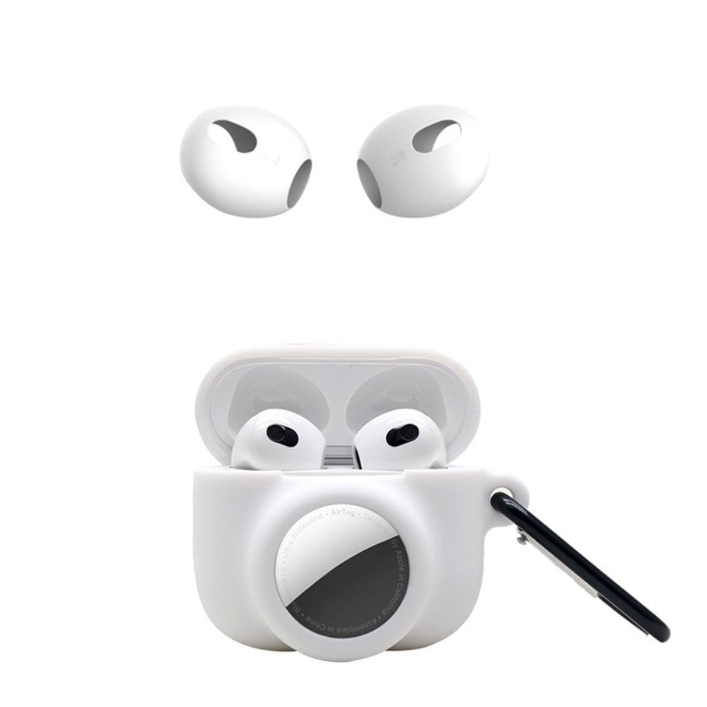 2-in-1 Silicone Case for Apple AirPods Gen 3 + AirTag - White