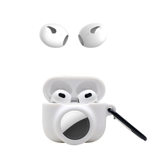 2-in-1 Silicone Case for Apple AirPods Gen 3 + AirTag - White