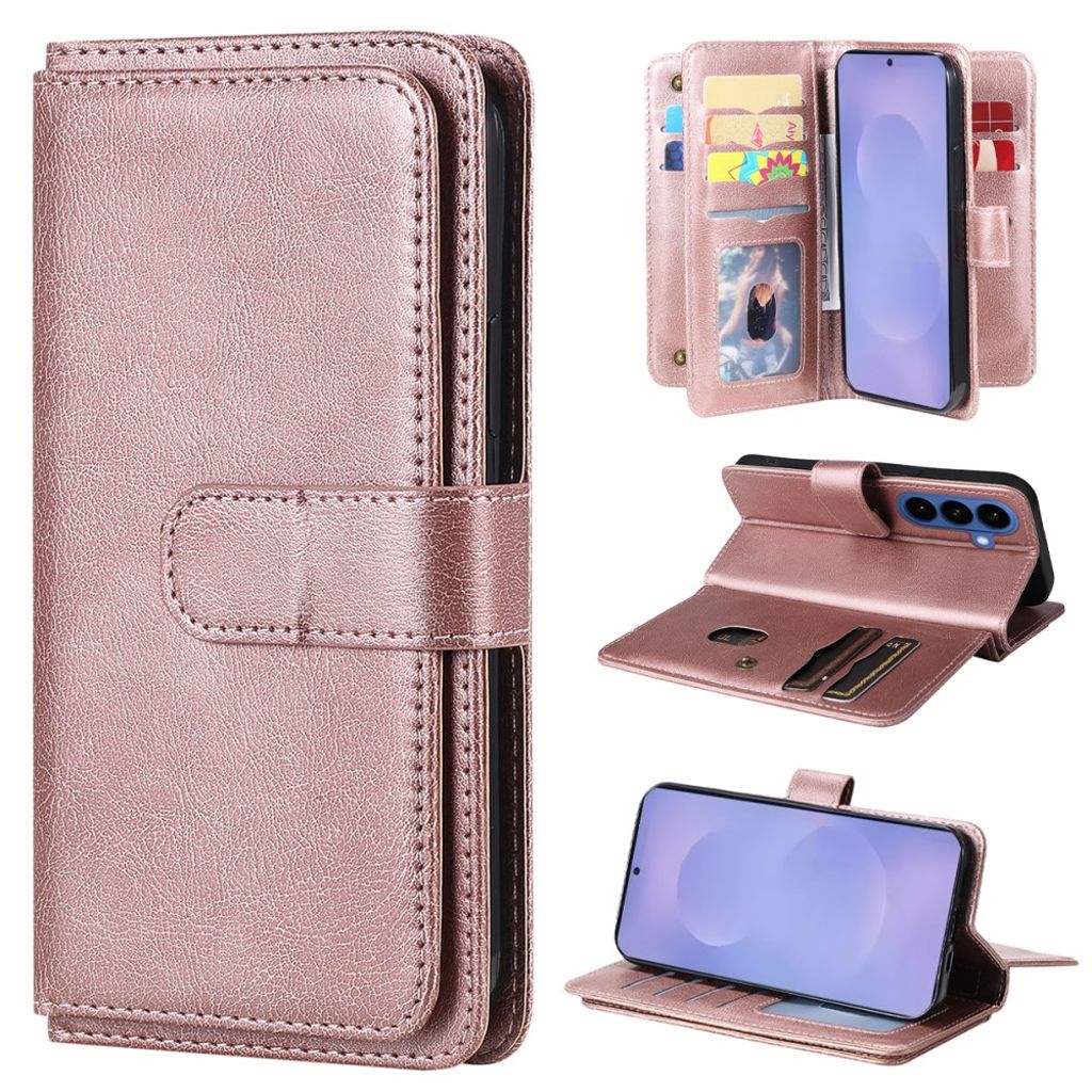 Samsung Galaxy S26 Plus Wallet Cover Stand Card Holder - Rose Gold