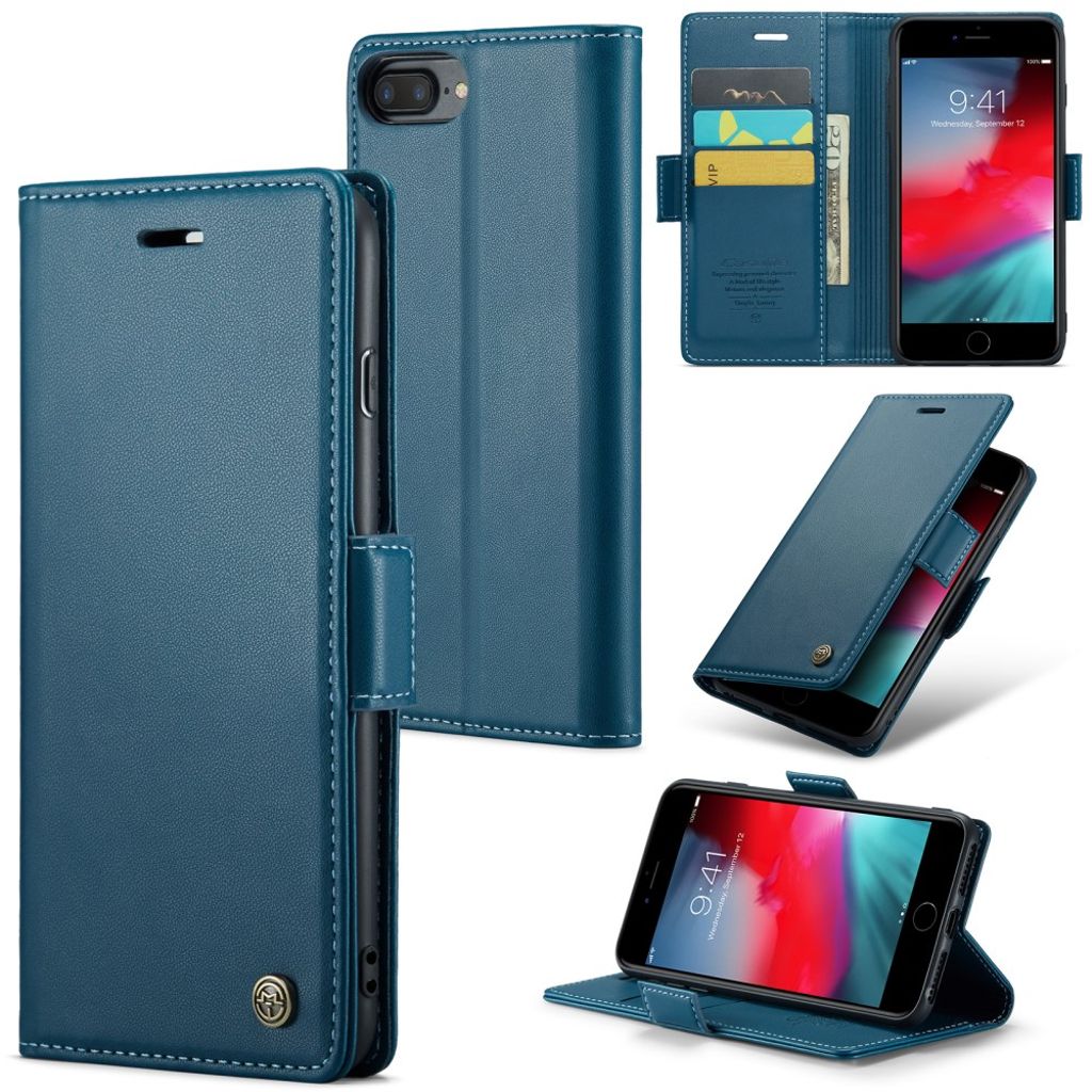 CASEME iPhone 6 Plus/6s Plus/7 Plus/8 Plus Cover with Card Slots - Blue