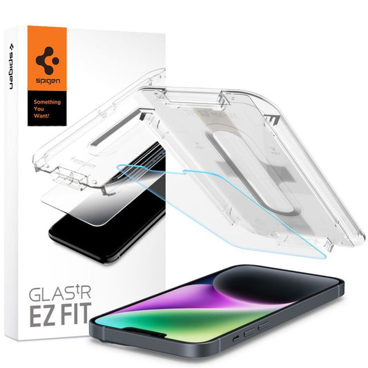 Spigen Glas.tR EZ Fit skärmskydd för iPhone 13/13 Pro/14/16e - transparent