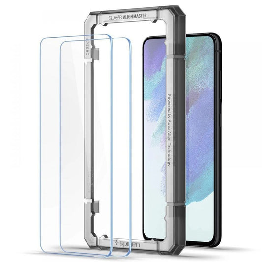 Spigen Samsung Galaxy S21 FE härdat glas skärmskydd Alm Glas.Tr, 2-Pack