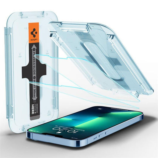 Spigen iPhone 13 Pro Max härdat glas Privacy skärmskydd Glas.Tr "Ez Fit", 2-Pack