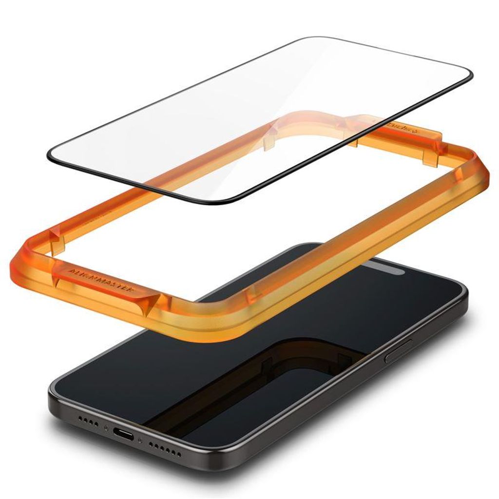 Spigen iPhone 15 Plus Tempered Alm Glass Fc - 2-Pack - svart