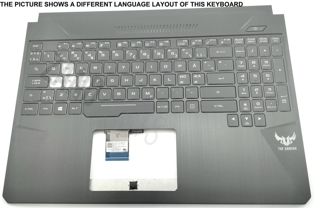 Asus FX505DT-1A Keyboard (UK-ENGLISH) Module/AS (WITH MYLAR) (2F SUNREX BLACK/RG