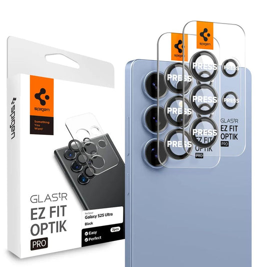 Spigen Samsung Galaxy S25 Ultra Glas.tR EZ Fit Optik Pro HD linsskydd, 2-pack