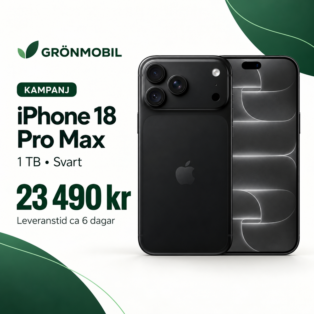 Apple iPhone 18 Pro Max 1 TB – Svart