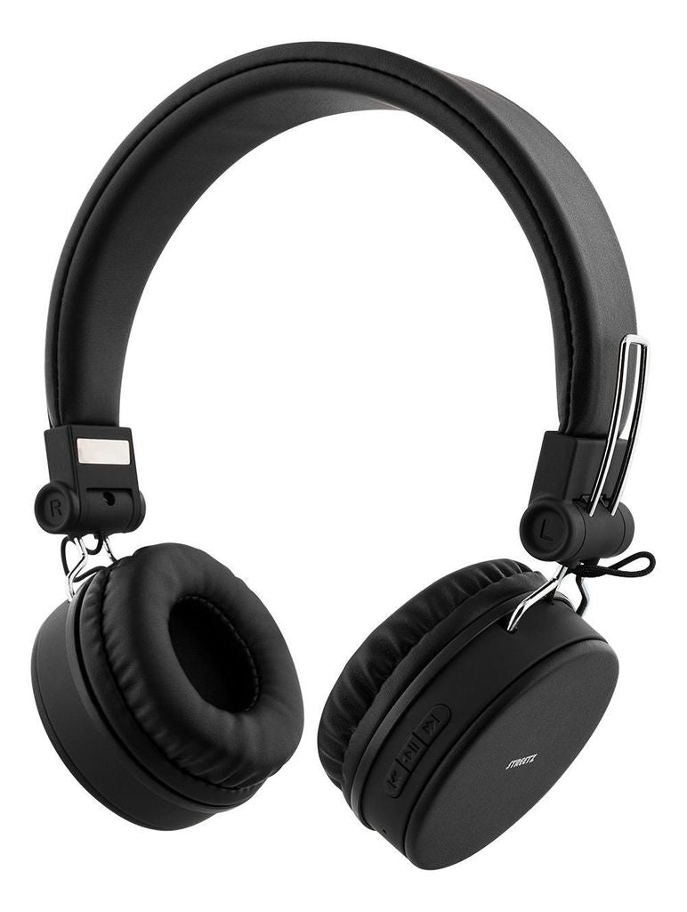 STREETZ Foldable On-Ear Bluetooth Headset, 3.5 mm - svart