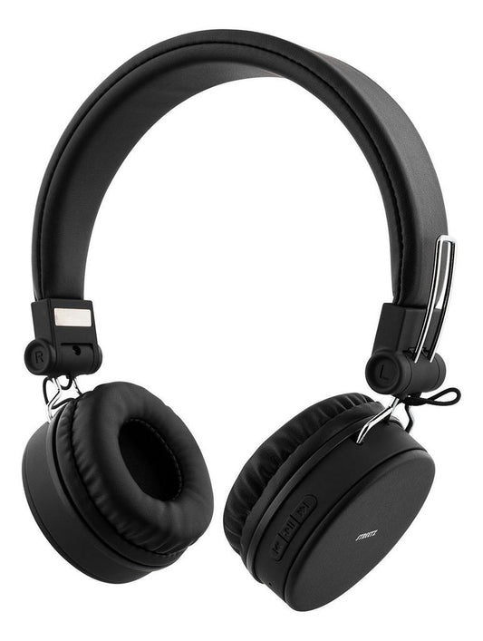 STREETZ Foldable On-Ear Bluetooth Headset, 3.5 mm - svart