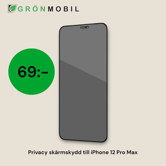 Skärmskydd Privacy iPhone 12 Pro Max - 3D Härdat Glas