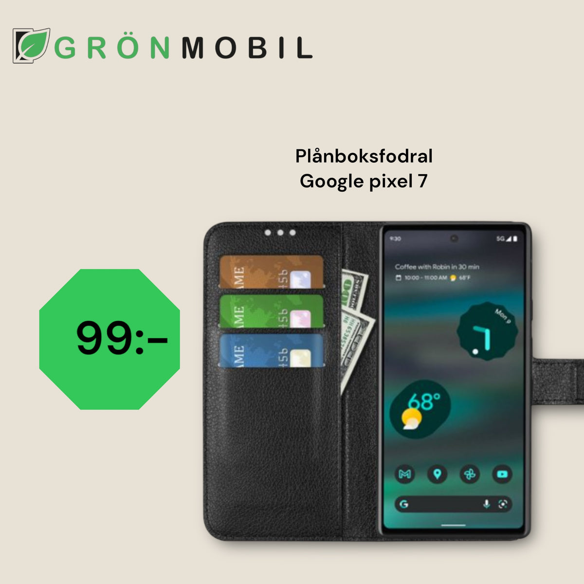 Google Pixel 7 Plånboksfodral med Stativ - Svart