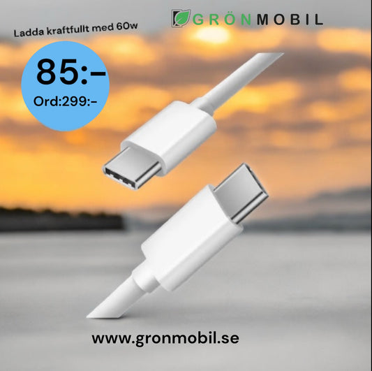 Usb-c laddare på 60w klarar mobil och laptop