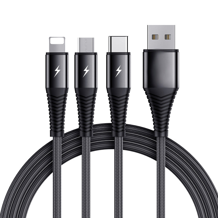 SiGN 3-in-1 Cable Lightning, USB-C, Micro-USB, 3A, 1.2m - Black