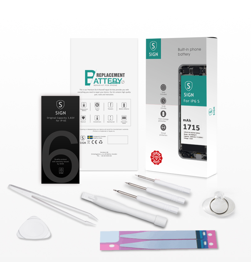 SiGN Complete batteri reservdel Kit – iPhone 6S