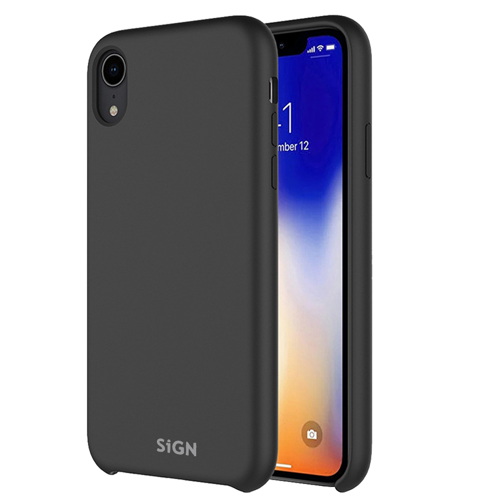 SiGN Liquid Silicone Skal for iPhone X & XS - Black