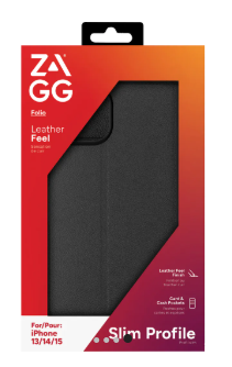 Zagg iPhone 15/14/13 Wallet Cover - Black