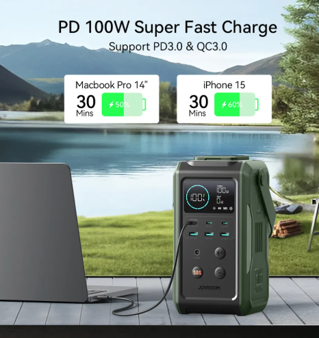 Joyroom Powerbank Super Large Capcacity 75000 mAh, 100W with retractable light