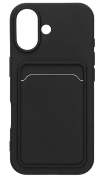 Silikonskal med korthållare för iPhone 17 – Svart
