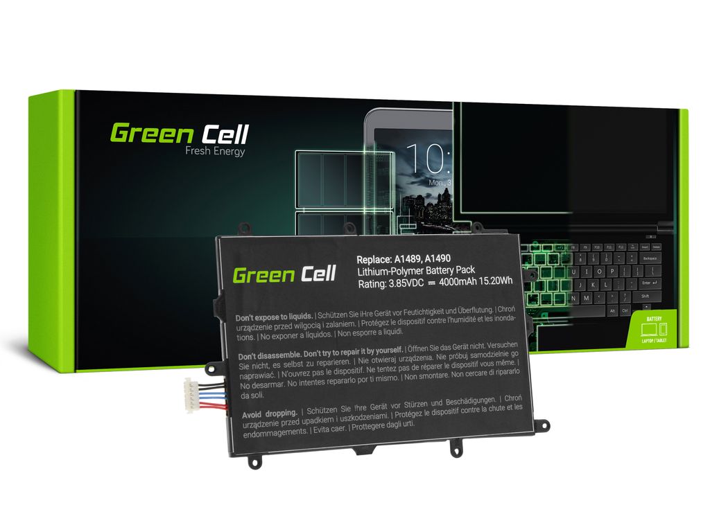 Grön Cell batteri SP4073B3H för Samsung Galaxy Tab