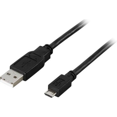 DELTACO Micro USB-kabel 0,5 m svart