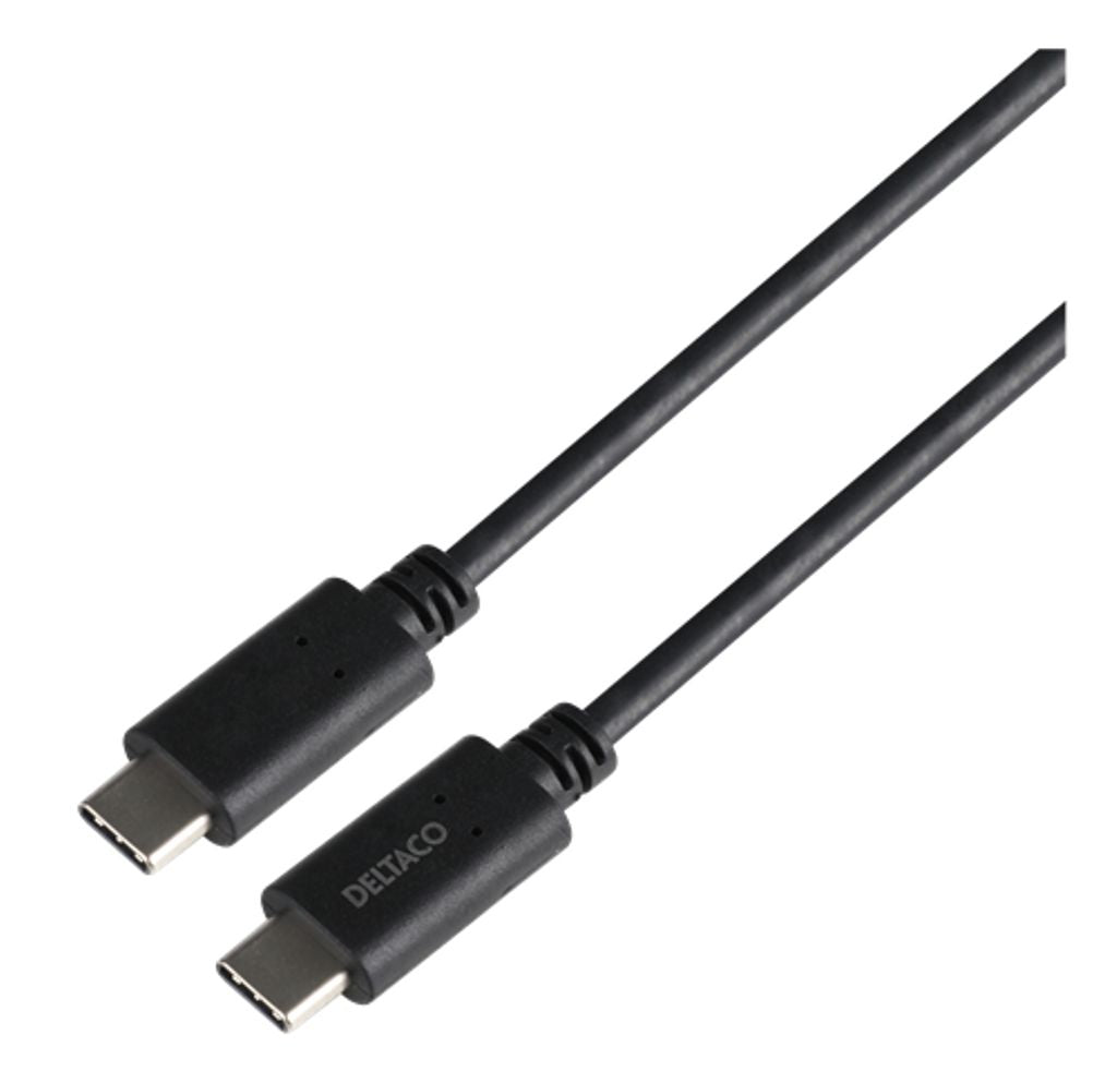 DELTACO USB-C to USB-C kabel, 5 Gbit/s, 5A, 1m. - svart