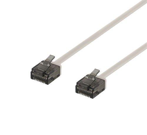 DELTACO Cat6a patch cable, flat, 3m, grey