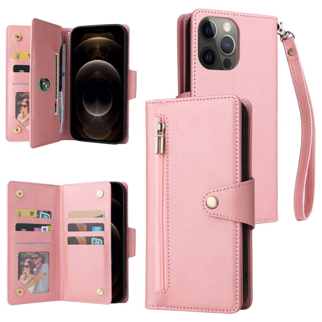 IPhone 12 Pro Max fodral med stativ - Rose guld