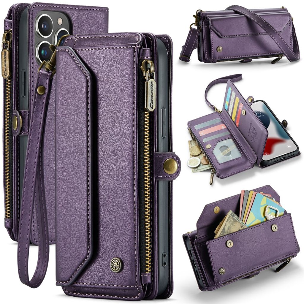 CASEME iPhone 13 Pro Max plånboksfodral Card Slots - lila