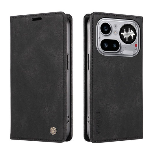 YIKATU Nothing Phone (4a) Pro plånboksfodral PU Leather – svart