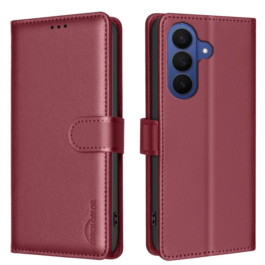 BINFEN COLOR Samsung Galaxy S26 plånboksfodral RFID Blocking – röd