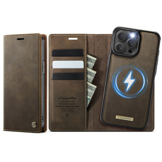 CASEME iPhone 14 Pro Wallet Cover MagSafe RFID Blocking - Brown