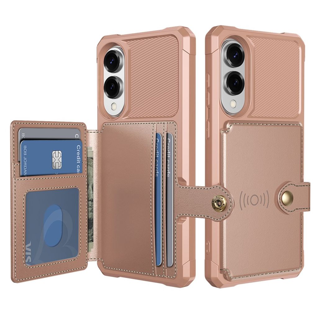 Samsung Galaxy S25 Edge Case with Card slots - Rose Gold