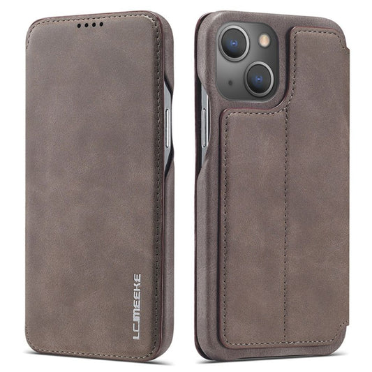 LC.IMEEKE iPhone 15 plånboksfodral stativ/kortfack/Drop-Proof - Dark brun