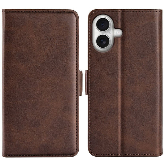IPhone 17 calf texture PU leather wallet phone fodral - brun